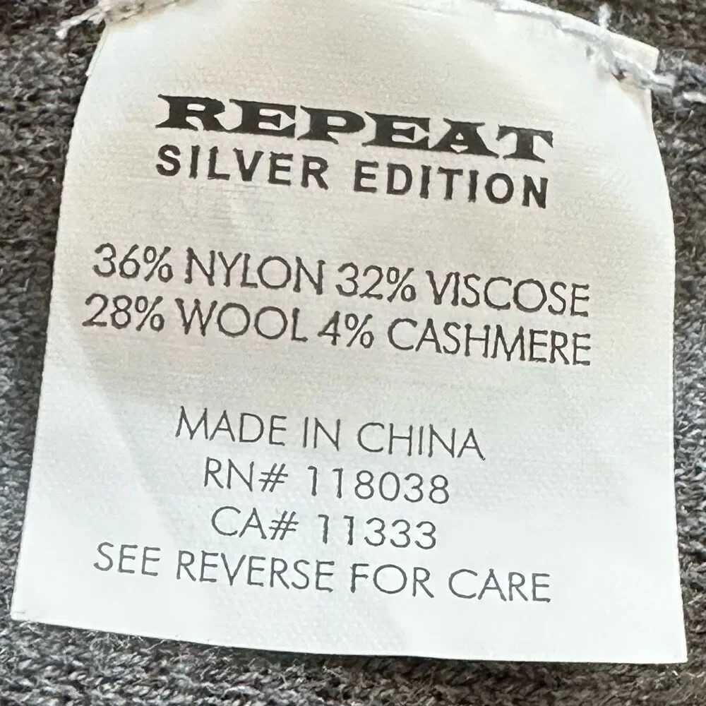 REPEAT Silver Edition Open Front Long Cardigan